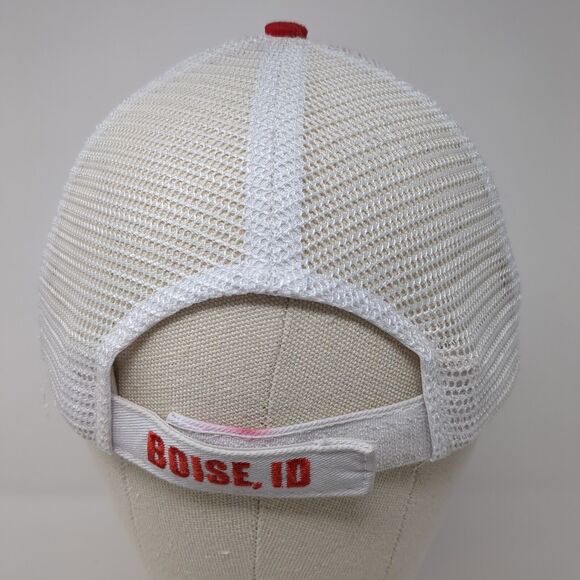 MG Boise ID Strapback Trucker Hat Red One Size Mesh Back Colorblock - Picture 5 of 9